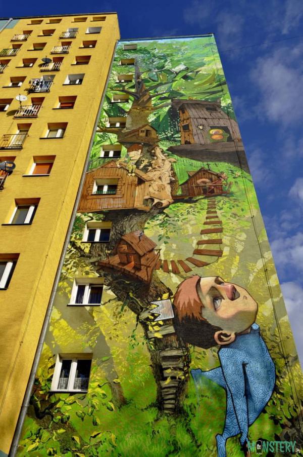 Mural Piotruś Pan w Bydgoszczy